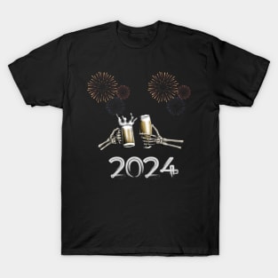 2024 new year rock skeleton T-Shirt